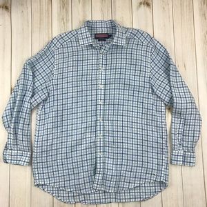 🧐🤪Vineyard vines linen shirt plaid print 😼